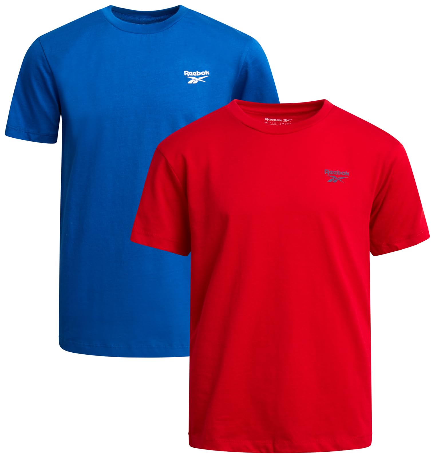 Reebok Boys Shirts - 2 Pack Short Sleeve Logo Cotton T Shirt for Boys - Summer Kids Clothes T-Shirts for School and Play